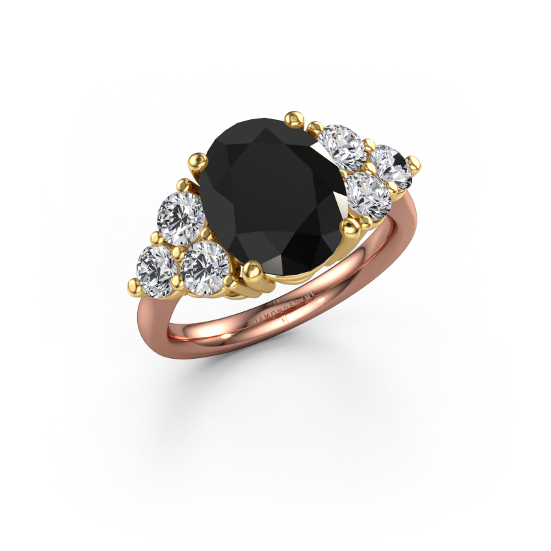 Bild von Verlobungsring Serenity OVL 585 Roségold Schwarz Diamant 5.70 crt