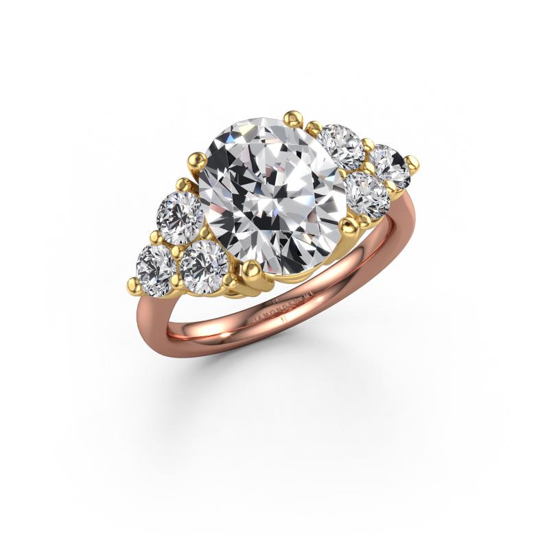 Image of Engagement ring Serenity OVL 585 rose gold Lab grown diamond 4.93 crt