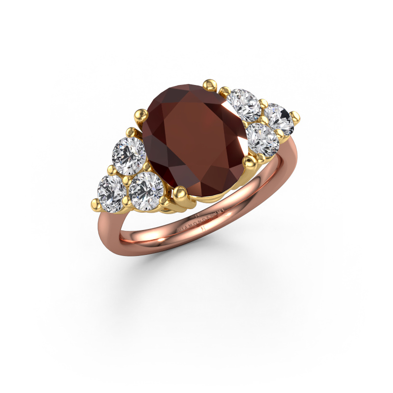 Bild von Verlobungsring Serenity OVL 585 Roségold Granat 11x9 mm