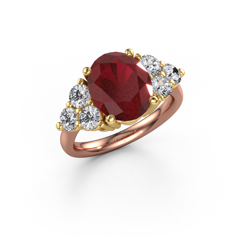 Bild von Verlobungsring Serenity OVL 585 Roségold Rubin 11x9 mm