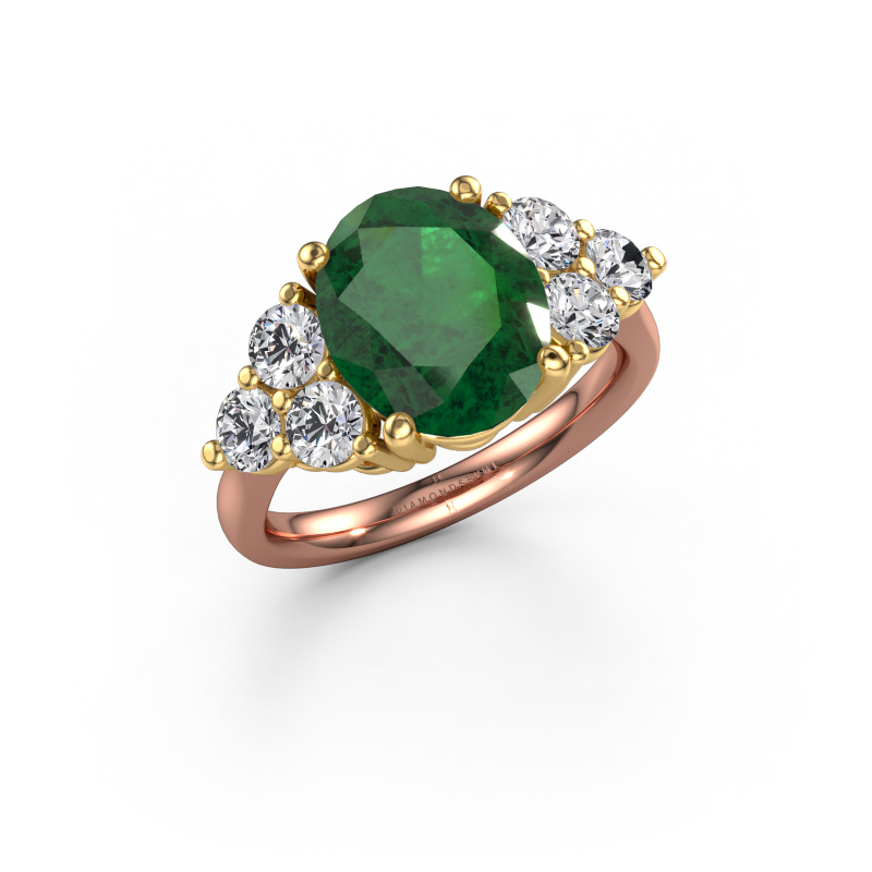 Image of Engagement ring Serenity OVL 585 rose gold Emerald 11x9 mm