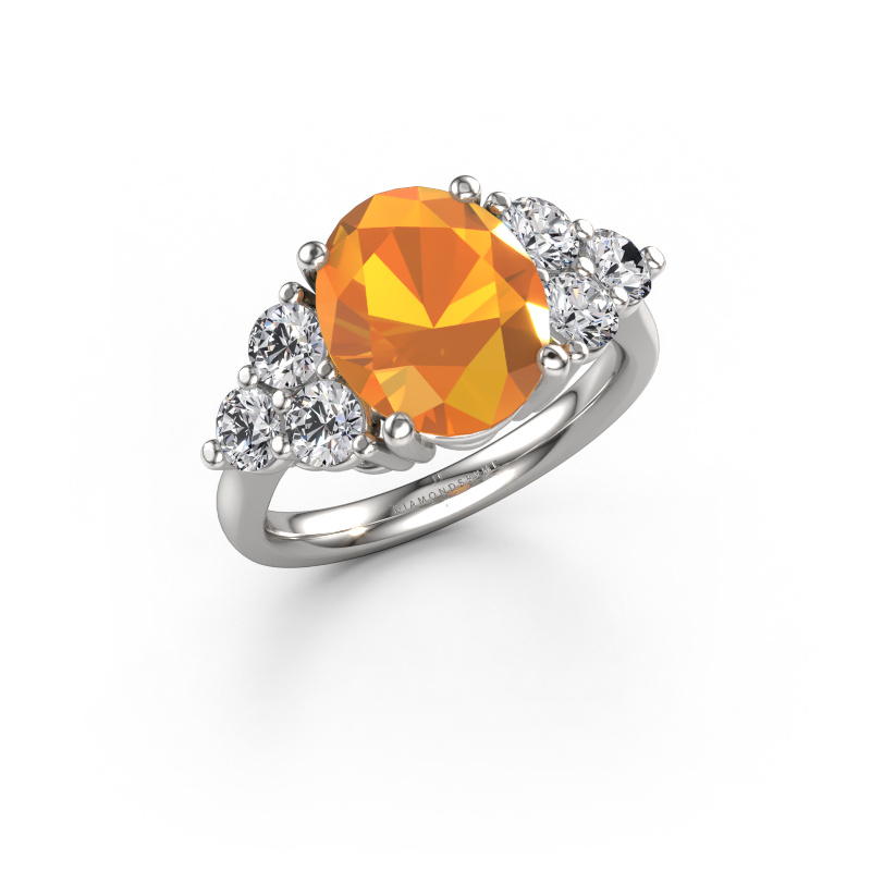 Bild von Verlobungsring Serenity OVL 950 Platin Citrin 11x9 mm