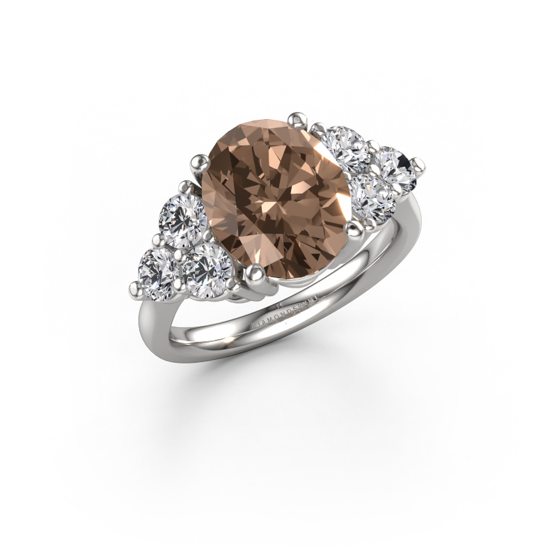 Bild von Verlobungsring Serenity OVL 950 Platin Braun Diamant 4.93 crt