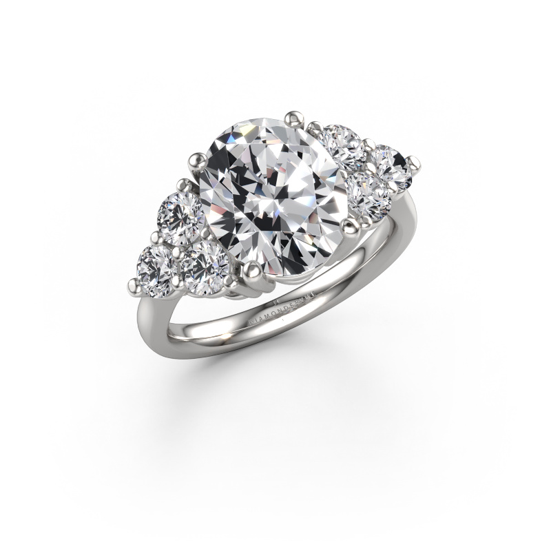 Afbeelding van Verlovingsring Serenity OVL 950 platina Zirkonia 11x9 mm