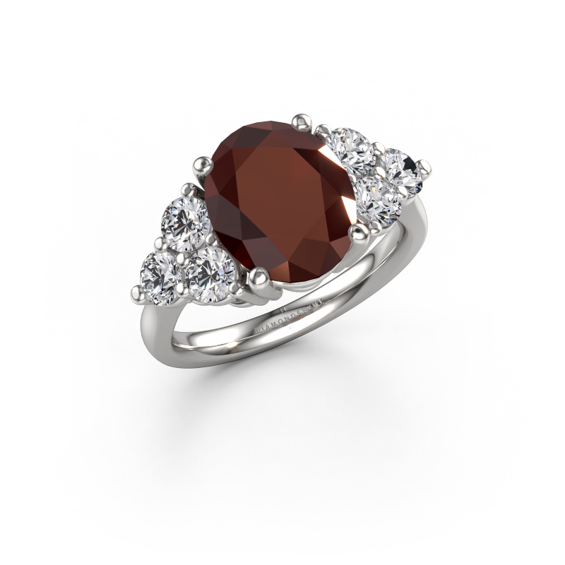 Bild von Verlobungsring Serenity OVL 950 Platin Granat 11x9 mm