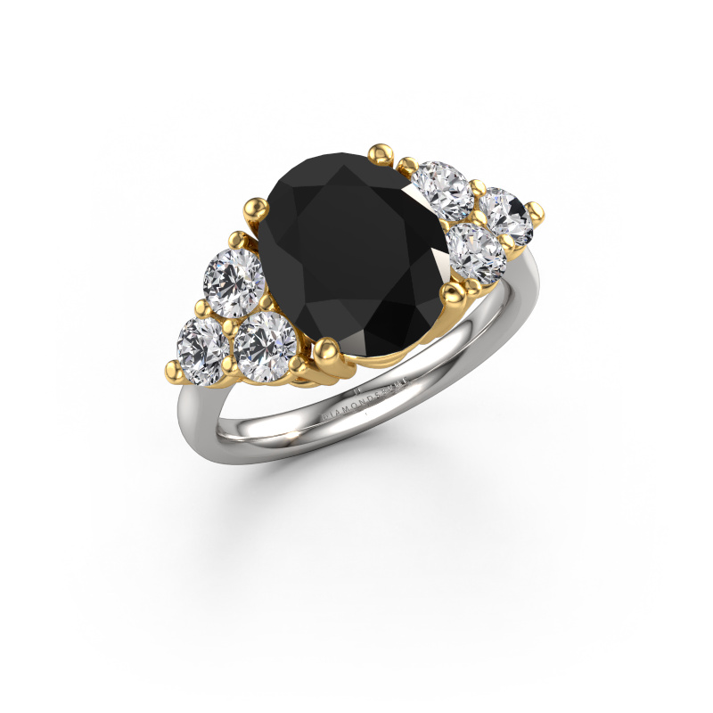 Image de Bague de fiançailles Serenity OVL 585 or blanc Diamant noir 5.70 crt