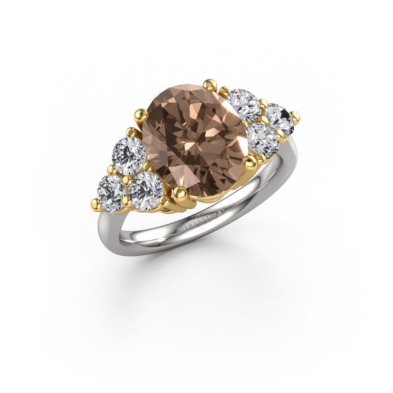 Image de Bague de fiançailles Serenity OVL 585 or blanc Diamant brun 4.93 crt