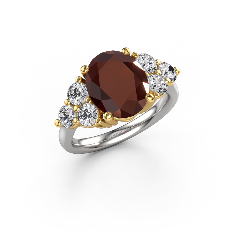 Image of Engagement ring Serenity OVL 585 white gold Garnet 11x9 mm