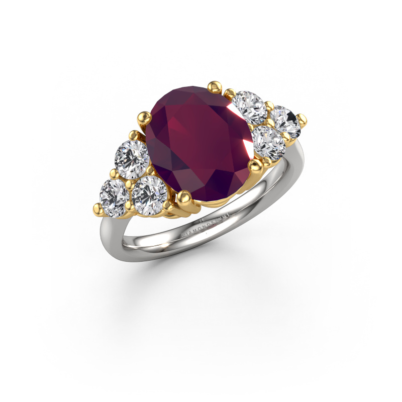 Bild von Verlobungsring Serenity OVL 585 Weißgold Rhodolit 11x9 mm