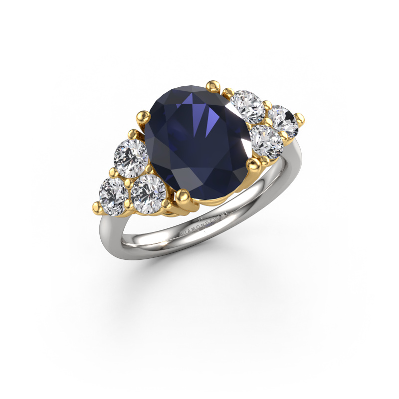 Image of Engagement ring Serenity OVL 585 white gold Sapphire 11x9 mm