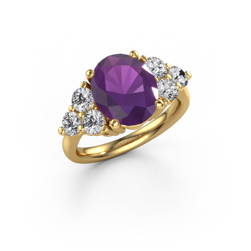 Bild von Verlobungsring Serenity OVL 585 Gold Amethyst 11x9 mm