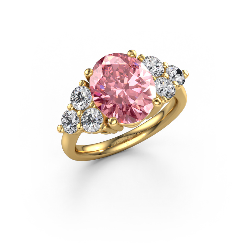 Afbeelding van Verlovingsring Serenity OVL 585 goud Roze lab grown diamant 11x9 mm