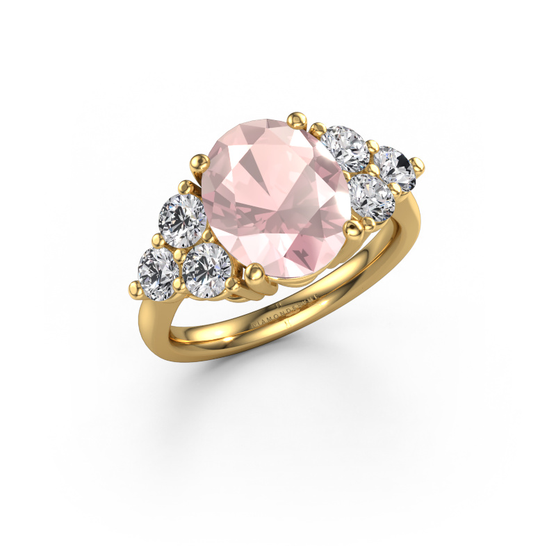 Image of Engagement ring Serenity OVL 585 gold Morganite champagne 11x9 mm