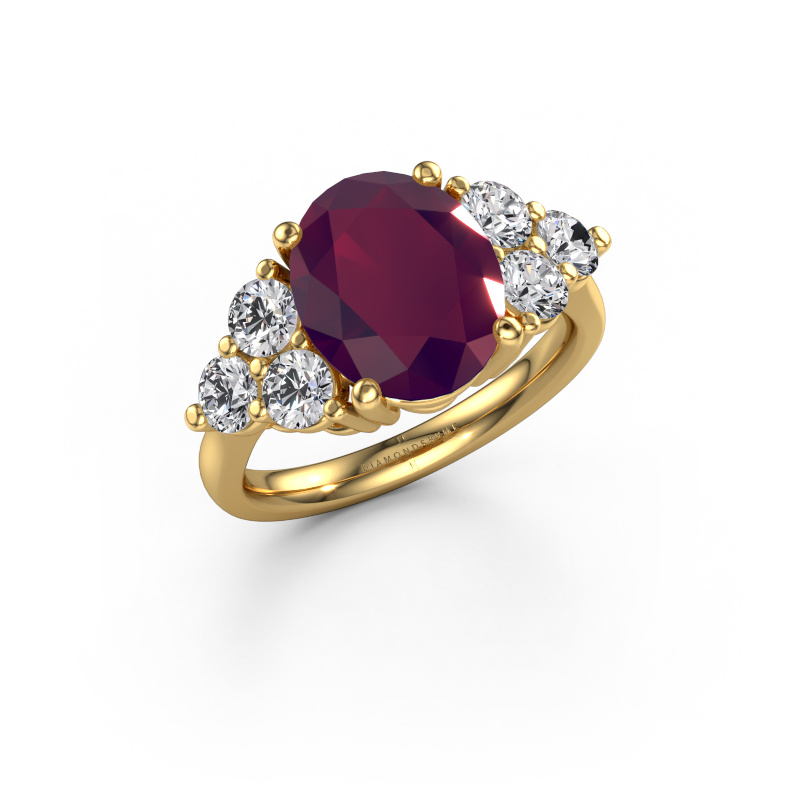 Bild von Verlobungsring Serenity OVL 585 Gold Rhodolit 11x9 mm