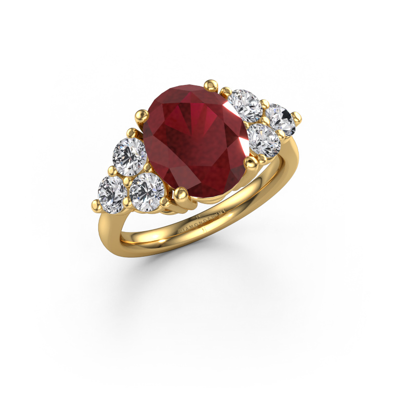 Bild von Verlobungsring Serenity OVL 585 Gold Rubin 11x9 mm