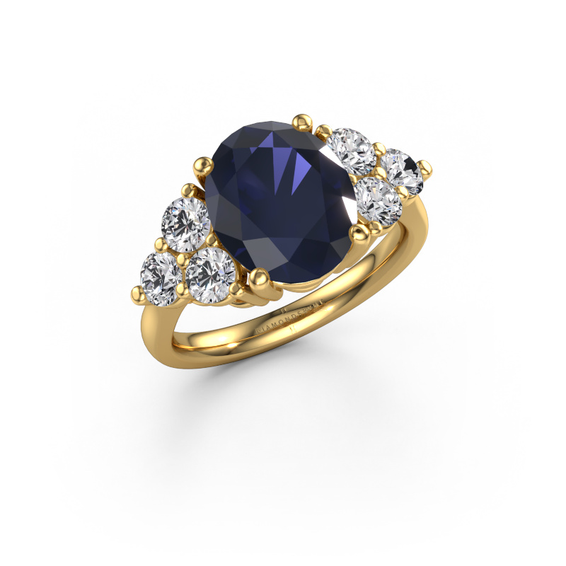 Bild von Verlobungsring Serenity OVL 585 Gold Saphir 11x9 mm