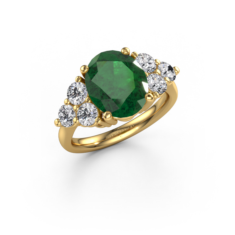 Bild von Verlobungsring Serenity OVL 585 Gold Smaragd 11x9 mm