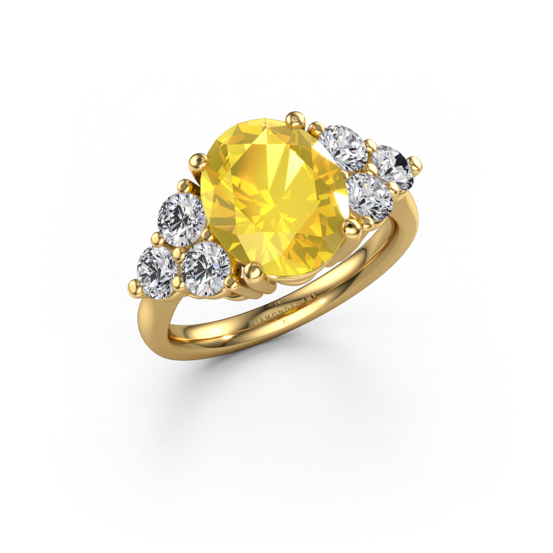Image de Bague de fiançailles Serenity OVL 585 or jaune Saphir jaune 11x9 mm