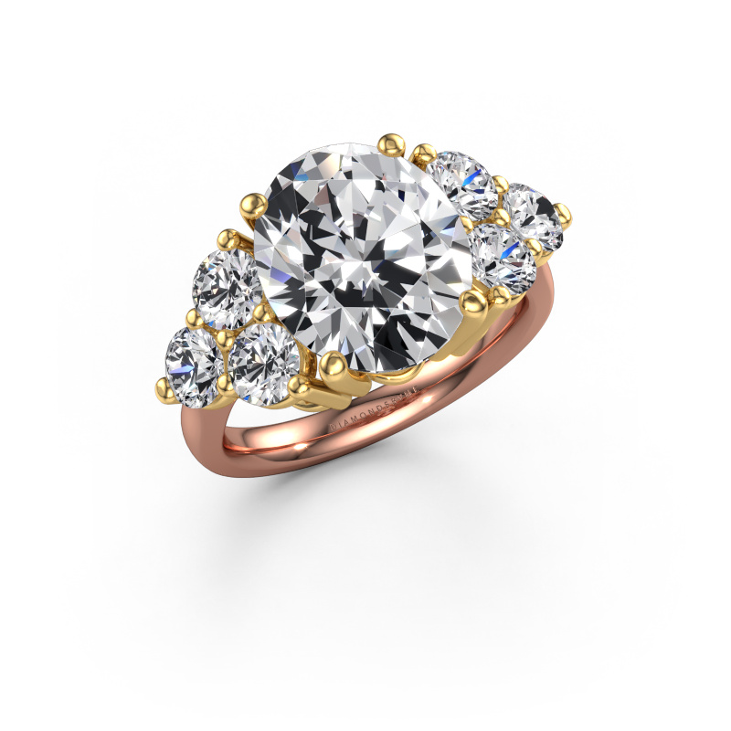 Afbeelding van Verlovingsring Serenity OVL 585 Rosé goud Lab-grown diamant 6.55 crt