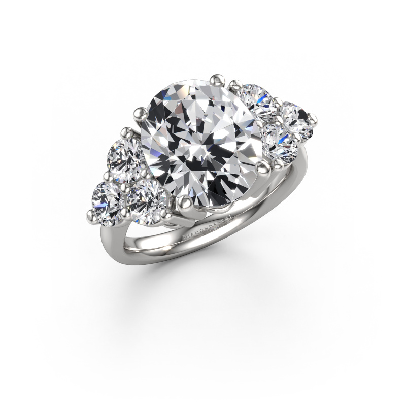Image of Engagement ring Serenity OVL 950 platinum Lab-grown diamond 6.55 crt