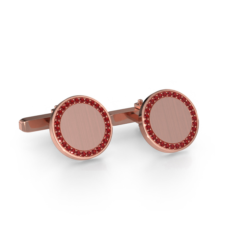 Image of Cufflinks Sergei 585 rose gold Ruby 1.2 mm