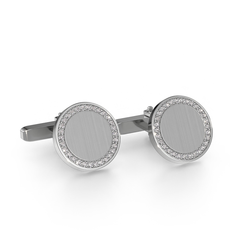 Image of Cufflinks Sergei 585 white gold Lab-grown diamond 0.48 crt
