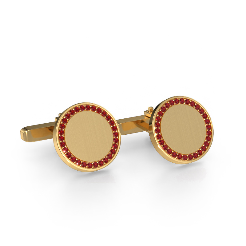 Image of Cufflinks Sergei 585 gold Ruby 1.2 mm