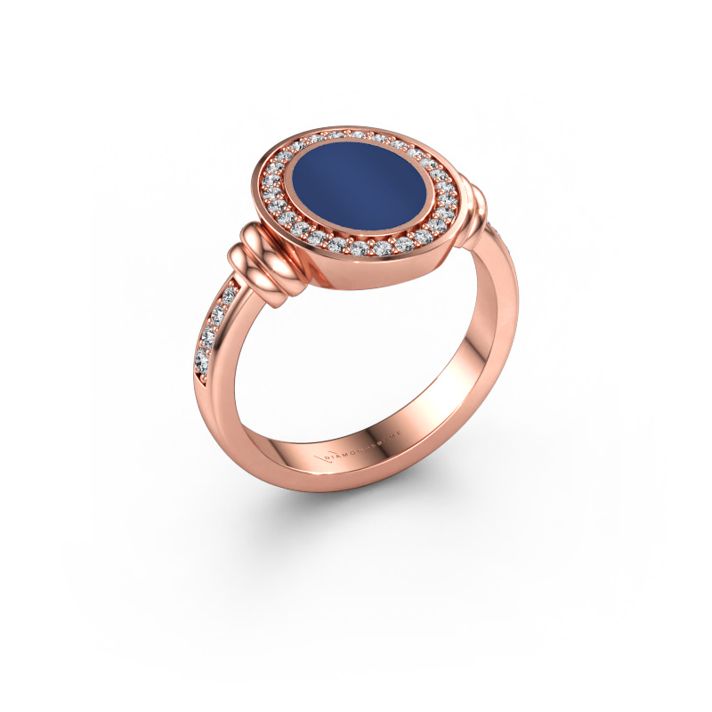 Bild av Signetring Servie 1 585 roséguld Lapis lazuli 10x8 mm