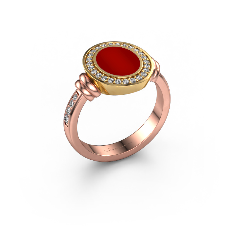 Bild von Siegelring Servie 1 585 Roségold Karneol 10x8 mm
