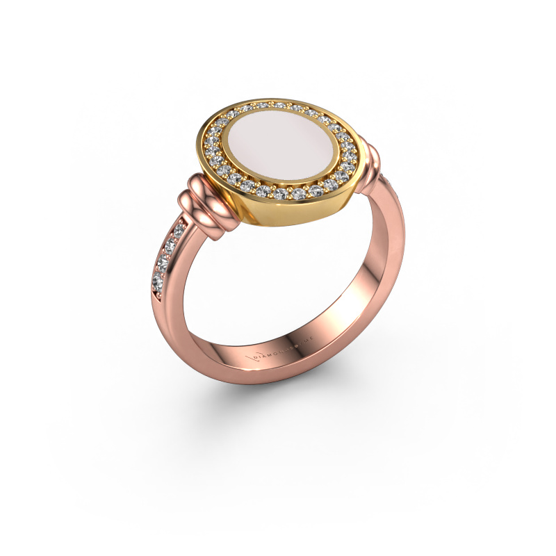 Image of Signet ring Servie 1 585 rose gold Red sardonyx 10x8 mm
