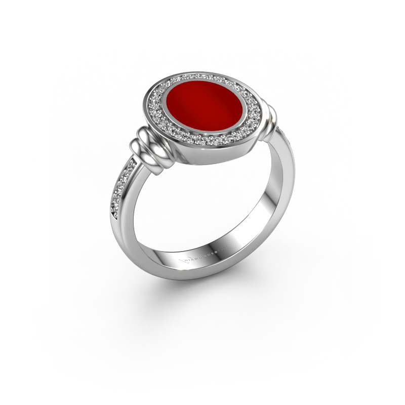 Image of Signet ring Servie 1 950 platinum Carnelian 10x8 mm