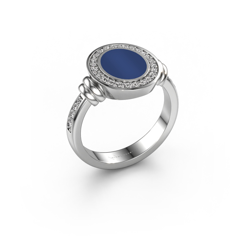 Image de Chevalière Servie 1 950 platine Lapis lazuli 10x8 mm