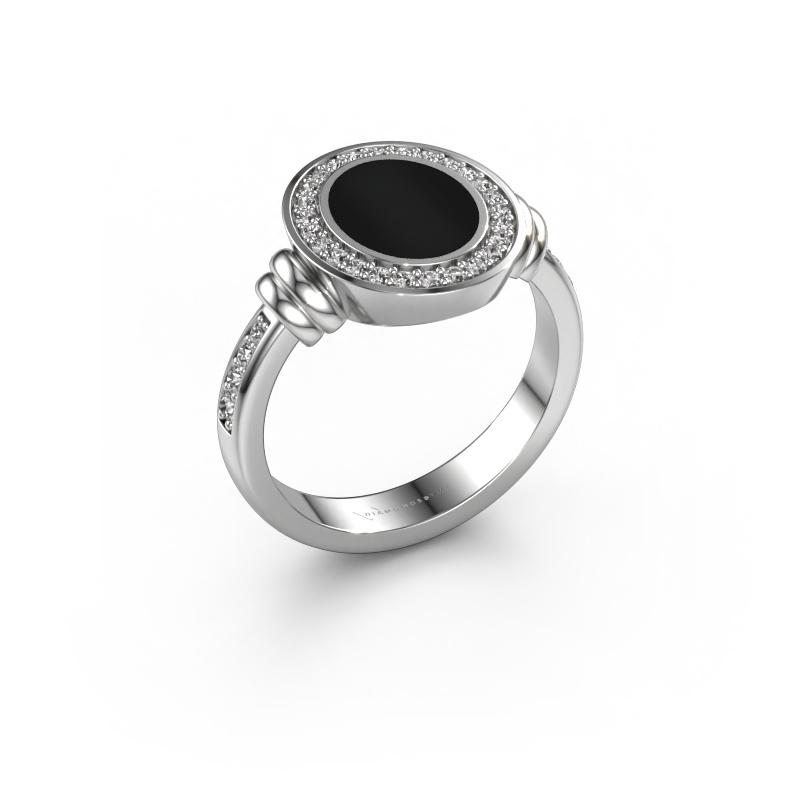 Image of Signet ring Servie 1 950 platinum Onyx 10x8 mm