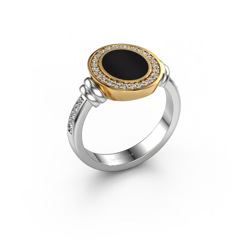 Bild von Siegelring Servie 1 585 Weißgold Onyx 10x8 mm