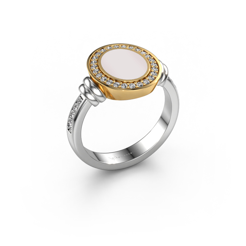 Image de Chevalière Servie 1 585 or blanc Nicolo rouge 10x8 mm