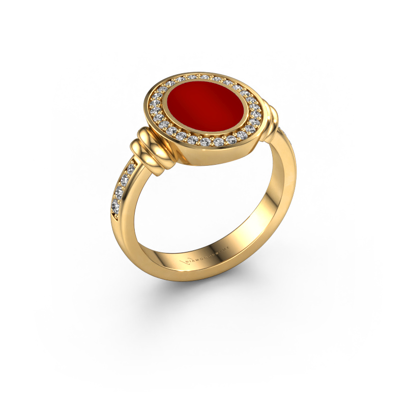 Image of Signet ring Servie 1 585 gold Carnelian 10x8 mm
