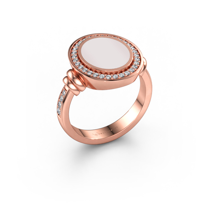 Afbeelding van Zegelring Servie 2 585 rosé goud Rode lagensteen 12x10 mm