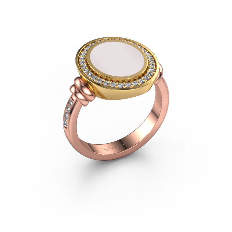 Image of Signet ring Servie 2 585 rose gold Red sardonyx 12x10 mm