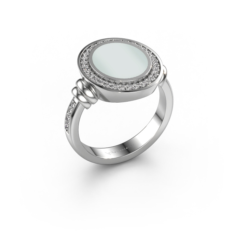 Image of Signet ring Servie 2 950 platinum Green sardonyx 12x10 mm