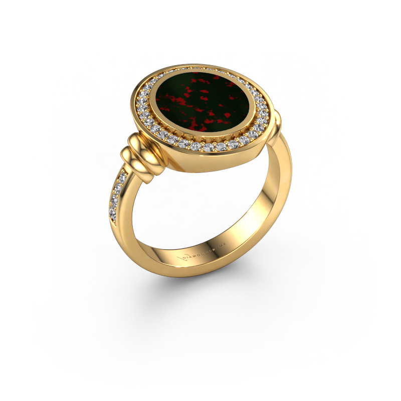 Image of Signet ring Servie 2 585 gold Bloodstone 12x10 mm