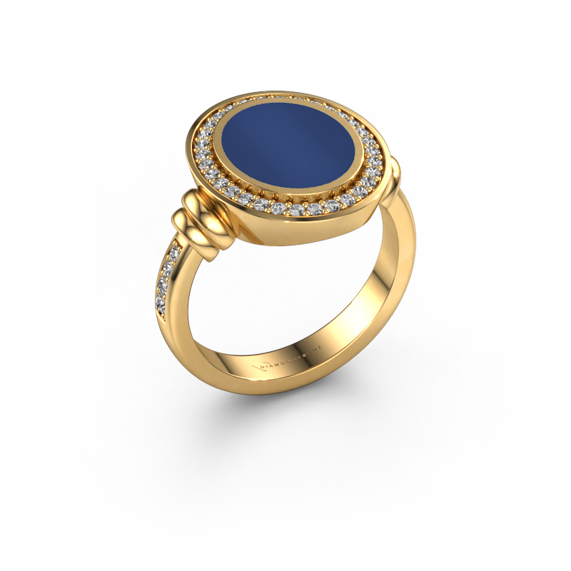 Image of Signet ring Servie 2 585 gold Lapis 12x10 mm