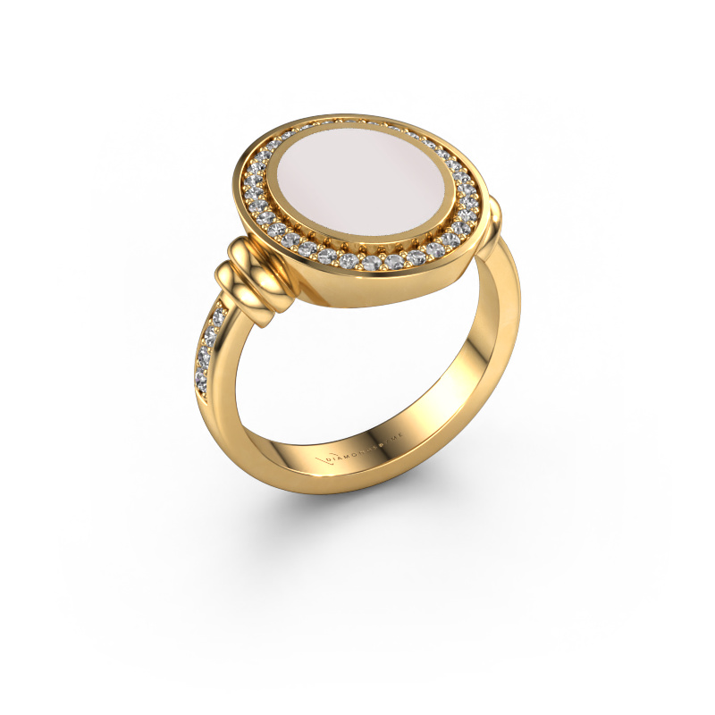 Bild von Siegelring Servie 2 585 Gold Rot Lagenstein 12x10 mm