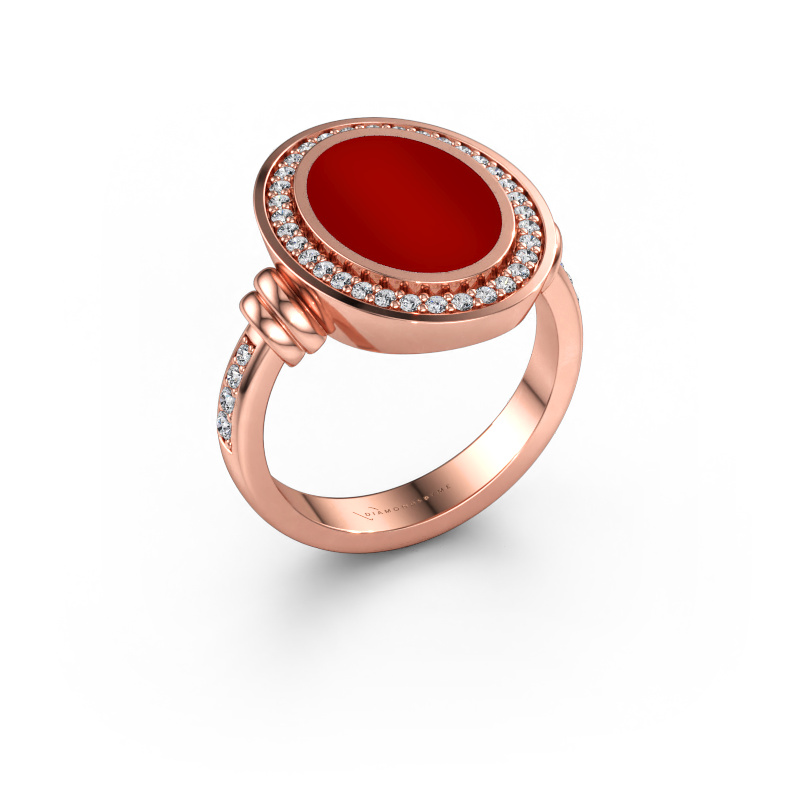 Immagine di Anello da uomo Servie 3 585 oro rosa Corniola 14x10 mm