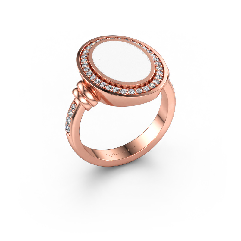 Bild av Herrring Servie 3 585 roséguld Vit emalj 14x10 mm