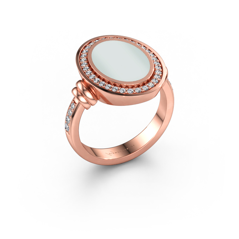 Immagine di Anello da uomo Servie 3 585 oro rosa Sardonica verde 14x10 mm