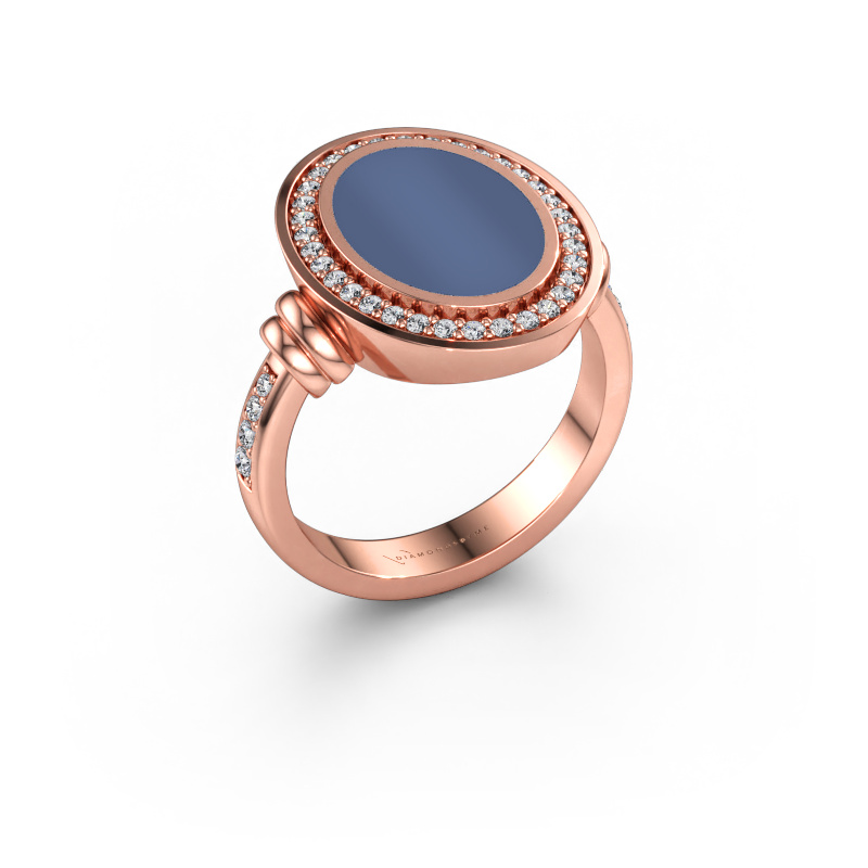 Bild av Herrring Servie 3 585 roséguld Blå sardonyx 14x10 mm