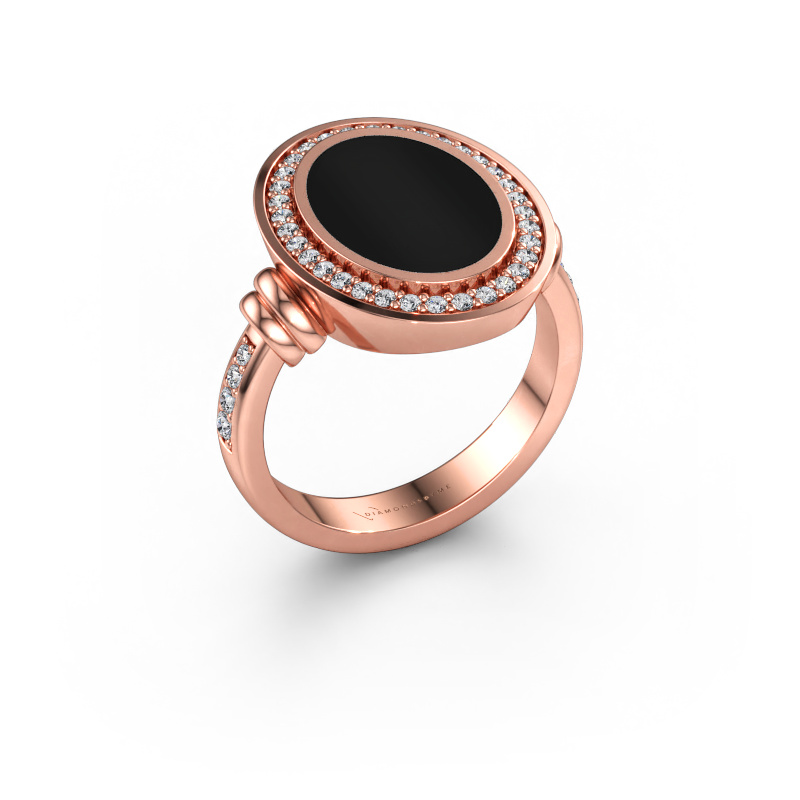 Bild av Herrring Servie 3 585 roséguld Onyx 14x10 mm