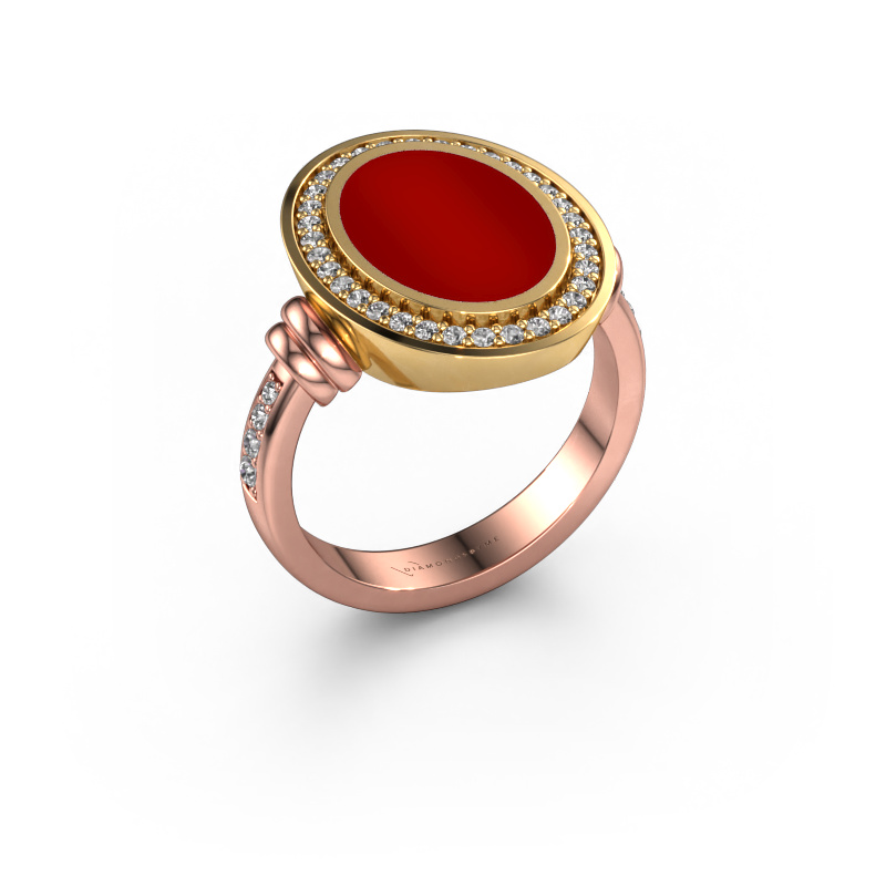 Bild von Herrenring Servie 3 585 Roségold Karneol 14x10 mm