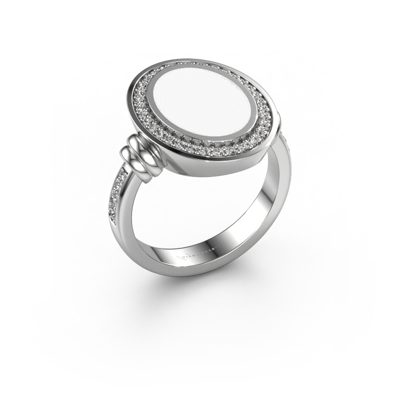 Bild von Herrenring Servie 3 950 Platin Weiße Emaille 14x10 mm