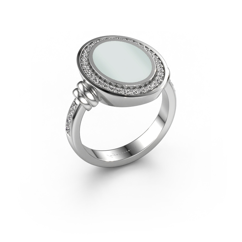 Image of Men's ring Servie 3 950 platinum Green sardonyx 14x10 mm